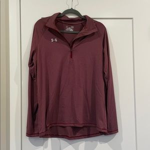 Under Armour Loose-fitting Maroon Striped Pullover
